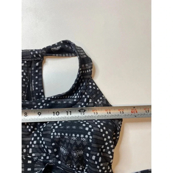 Prana Cali Dress Black Bridge Small Built in Shelf Bra Geometric Athletic - Picture 6 of 8